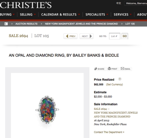screen shot of Christie's website; click on image for original source